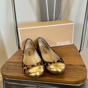 Michael Kors Cheetah Gold Toe Flats